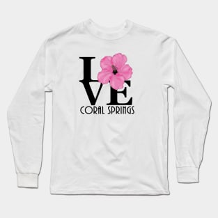 LOVE Coral Springs Pink Hibiscus Long Sleeve T-Shirt